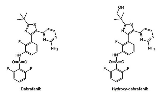 开发并验证新的LC-MS/MS要领，，，，，，用于定量人血浆中达拉非尼及其主要代谢物羟基达拉非尼 (OHD)。。本研究中OHD(纯度>99%)通过CA88合成